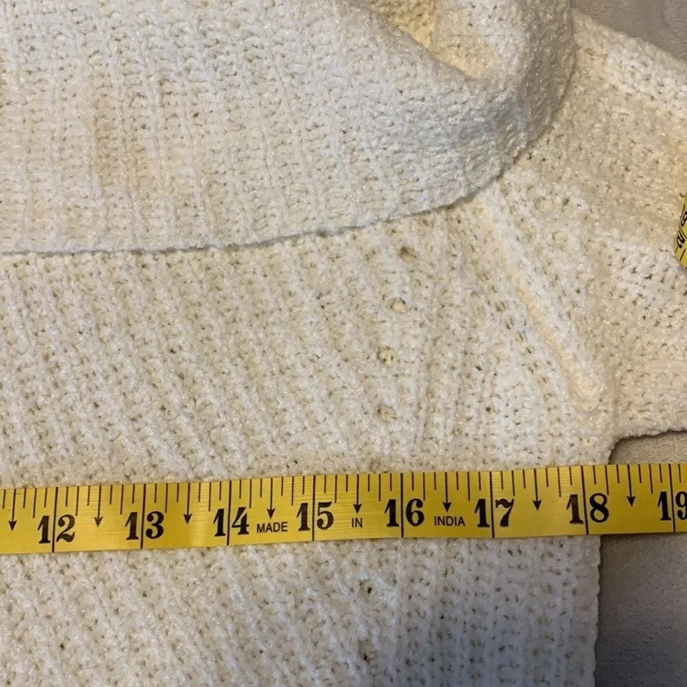 Anthropologie Moth off the shoulder white cream XS knit sweater Lucerne tunic